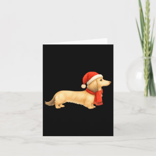Shaded Cream Christmas Dachshund Dog Mom Funny Cut Card