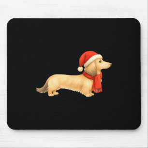 Shaded Cream Christmas Dachshund Dog Mom Funny Cut Mouse Pad