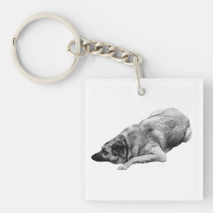 Shaded Dog Motif Adds Calm To Daily Travels Key Ring