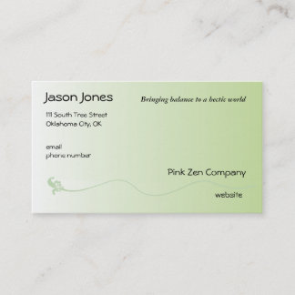 Shaded Green with Fleur de lis line Business Card