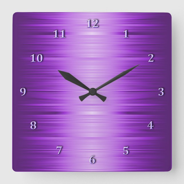 Shaded Purple Violet Lavender Square Wall Clock (Front)