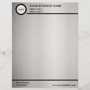 Shaded Silver Grey Minimalist Custom Letterhead