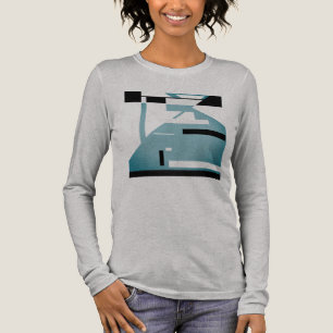 Shaded Teal Black Tribal Art Mosaic Abstract Motif Tri-Blend Shirt