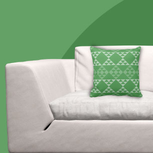 Shades And Green Triangle Pattern Throw Pillow