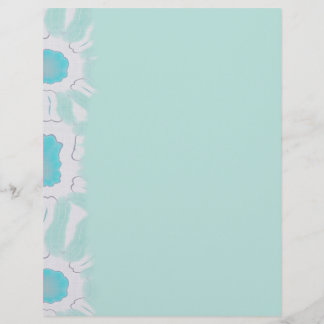 Shades of Aqua Floral Retro Abstract Pattern