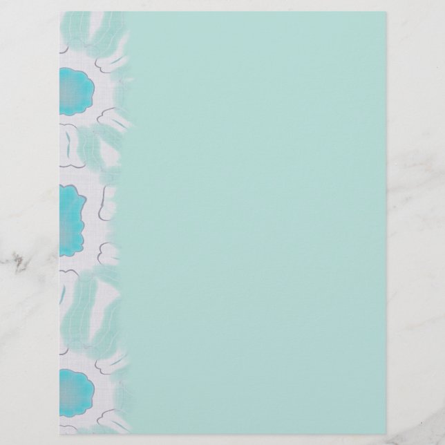 Shades of Aqua Floral Retro Abstract Pattern (Front)