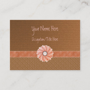Shades of Autumn Chubby Business Cards -cream dots