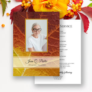 Shades of Autumn Funeral Service Memorial Programme