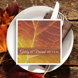 Shades of Autumn Leaf Wedding Napkin