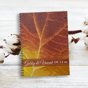 Shades of Autumn Leaf Wedding Spiral Notebook