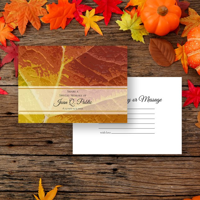 Shades of Autumn Share a Memory Funeral Memorial Card (Creator Uploaded)