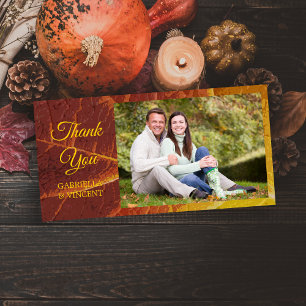 Shades of Autumn Wedding Thank You Photo Card