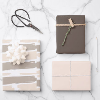 Shades of beige Paint Swipe Wrapping Paper Sheet