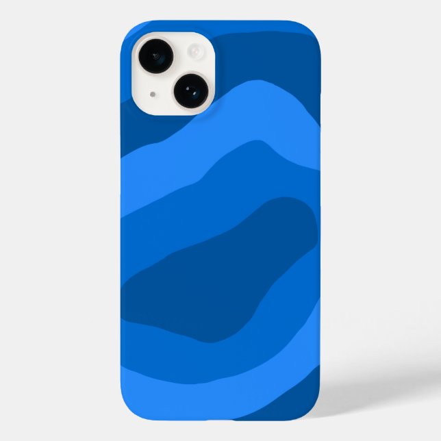 shades of blue abstract art Case-Mate iPhone case (Back)