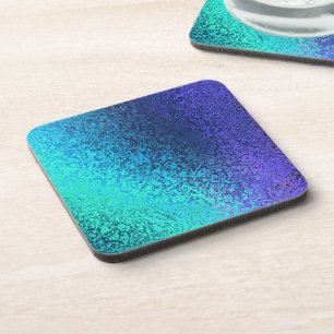 Shades of Blue Abstract Cork Coaster