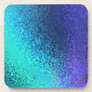 Shades of Blue Abstract Cork Coaster