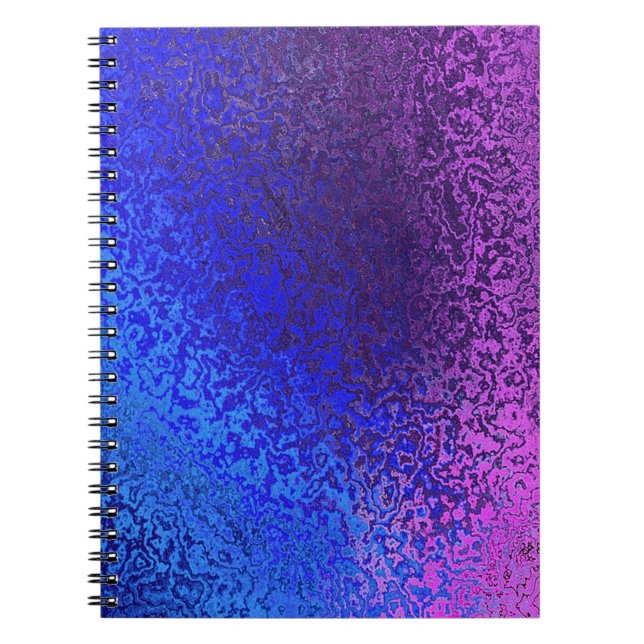 Shades of Blue and Purple Spiral Binder Notebook (Front)