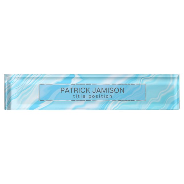 Shades of Blue Background Nameplate (Front)