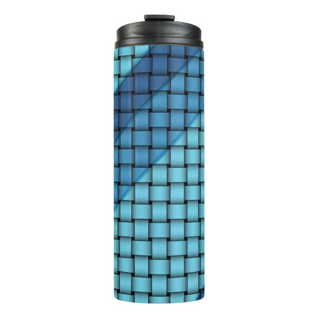 Shades of Blue Basket Weave Pattern Tumblers (Front)
