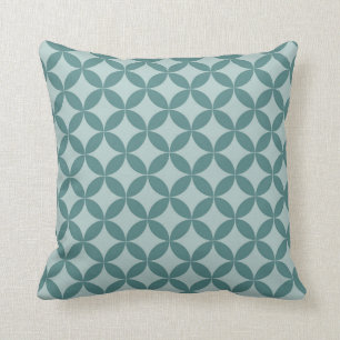 Shades of Blue Circle Abstract Pillow