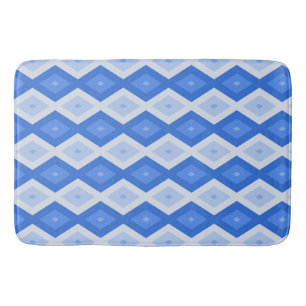 Shades of blue diamond pattern bath mat