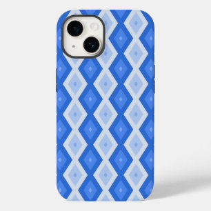 Shades of blue diamond pattern Case-Mate iPhone 14 case