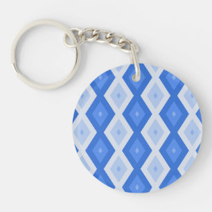 Shades of blue diamond pattern key ring