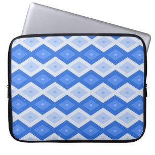 Shades of blue diamond pattern laptop sleeve