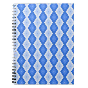 Shades of blue diamond pattern notebook