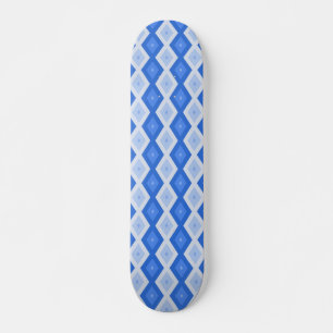 Shades of blue diamond pattern skateboard
