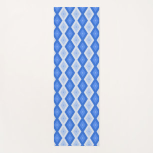 Shades of blue diamond pattern yoga mat