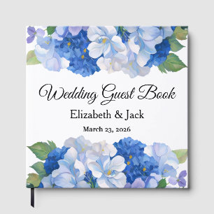 Shades of Blue Florals Guest Book
