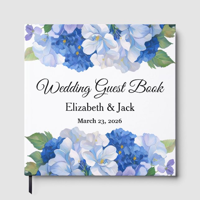 Shades of Blue Florals Guest Book (Front)