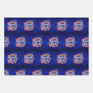 Shades of Blue Good Girl Morally Grey Wrapping Paper Sheet