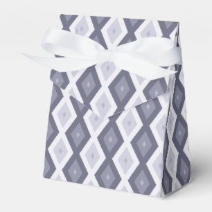Shades of blue gray diamond pattern favour box