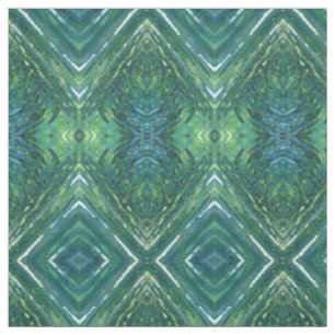 Shades of Blue Green & Grey Boho Fabric 'Portugal