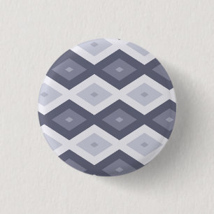Shades of blue grey diamond pattern 3 cm round badge