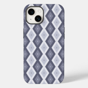 Shades of blue grey diamond pattern Case-Mate iPhone 14 case