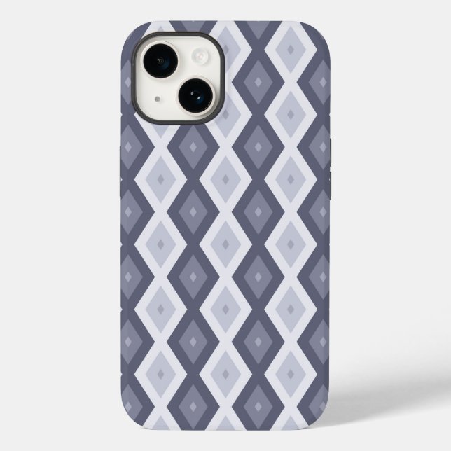Shades of blue grey diamond pattern Case-Mate iPhone case (Back)