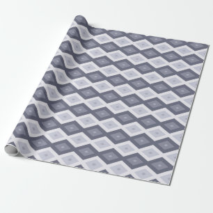 Shades of blue grey diamond pattern wrapping paper