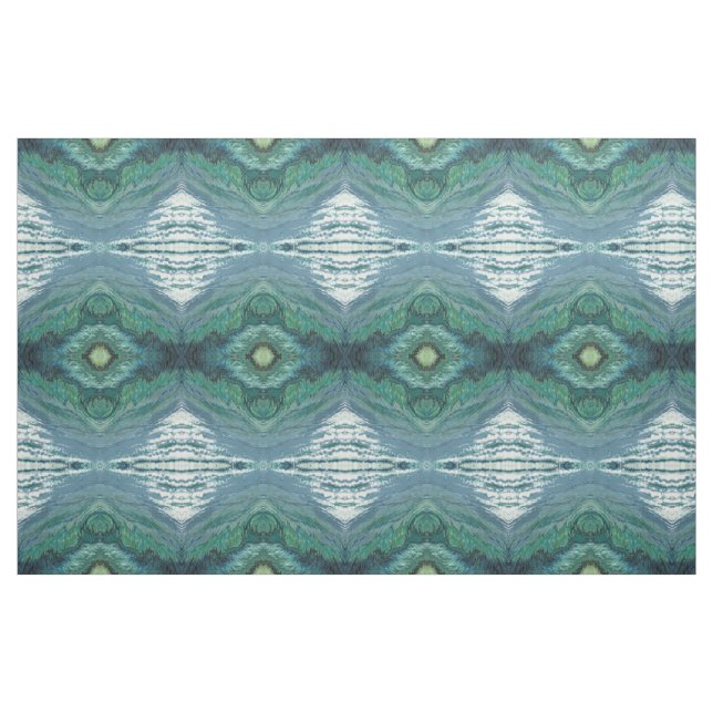 Shades of Blue Grey White & Green Fabric by the YD (Fat Quarter)