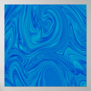 Shades Of Blue Liquid Art Abstract Poster