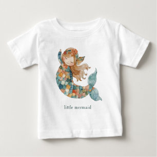 Shades of Blue little mermaid Baby T-Shirt