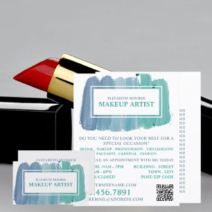 Shades Of Blue, Makeup Artist Business Card