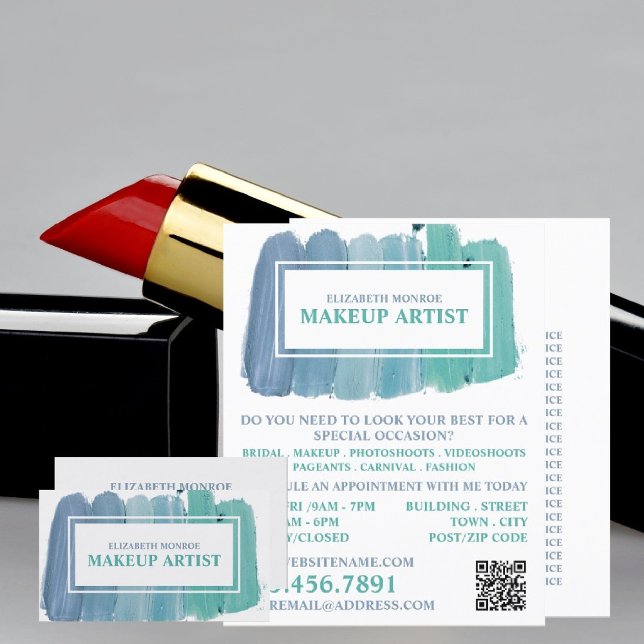 Shades Of Blue, Makeup Artist Business Card (Creator Uploaded)