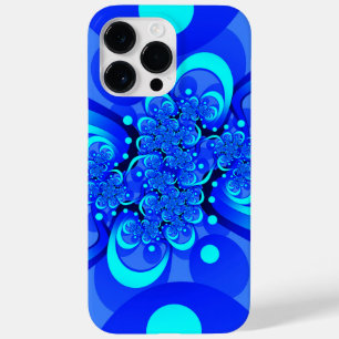 Shades of Blue Modern Abstract Fractal Art Case-Mate iPhone 14 Pro Max Case