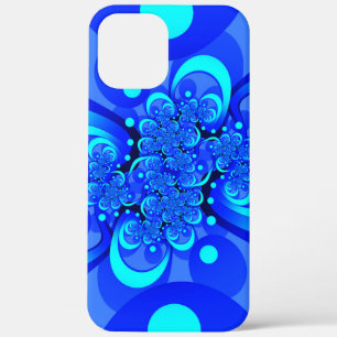 Shades of Blue Modern Abstract Fractal Art iPhone 12 Pro Max Case