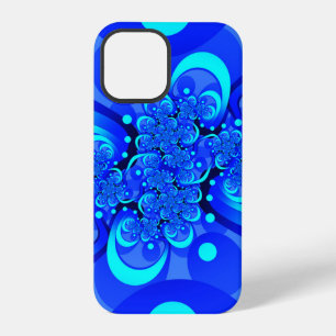 Shades of Blue Modern Abstract Fractal Art iPhone 12 Pro Case