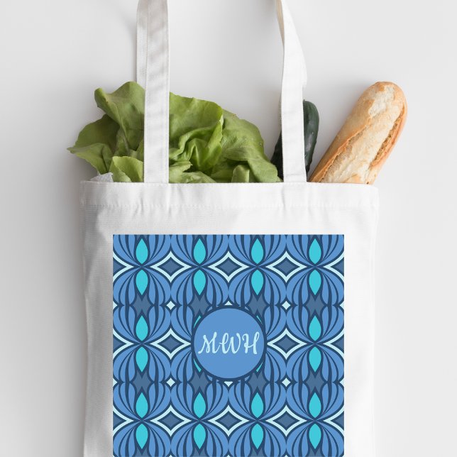Shades of Blue Monogram Tote Bag (Creator Uploaded)
