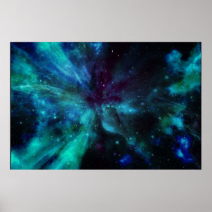 Shades Of Blue Nebula Poster